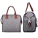 KOMUEE Lunch Bag, Insulated Lunch Box Wide-Open Lunch Tote Bag Large Drinks Holder Durable Nylon Thermal Snacks Organizer for Women Men Adults College Work Picnic Hiking Beach Fishing (grey)