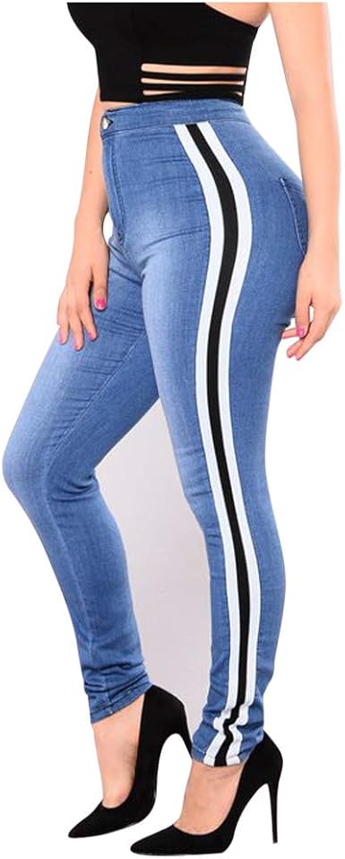 drawstring striped zipper decorated slim pants