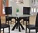 Dining Table with Round Glass Top in Rich Cappuccino - Coaster