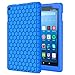 MoKo Case for All-New Amazon Fire HD 8 Tablet (7th/8th Generation, 2017/2018 Release) - [Honey Comb Series] Light Weight Shock Proof Soft Silicone Back Cover [Kids Friendly] for Fire HD 8, Blue