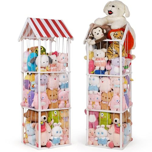 Wooden Stuffed Animal Storage Zoo 3 Tier Anti Tip