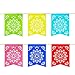 Super Z Outlet 12 Foot Long Rainbow Multicolored Flag Mexican Papel Picado Sun Del Sol Design Garland Drop Banner for Party Decorations, Birthdays, Event Supplies, Fiesta Festivals