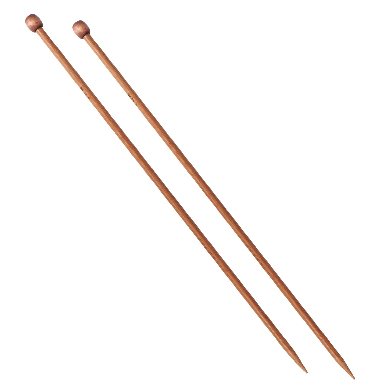 Photo 1 of 2 Pcs Bamboo Knitting Needles Single Pointed Knitting Needle Knitting Crochet Knitting Supplies for Beginners Handmade DIY Knitting Projects(6mm)