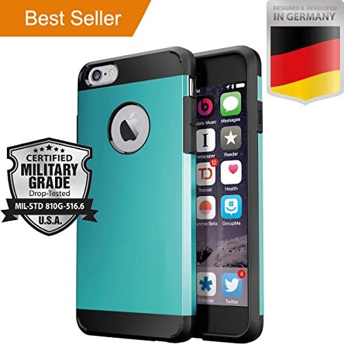 iPhone 6 [Heavy Duty] Sky lue Case [Hybrid] Cover [Shock Absorbent] Dirt Dust Snow Protection [Rubber Skin] Impact Armor [Dual Layer] Plastic Protector [Scratch Proof] Drop Resistant