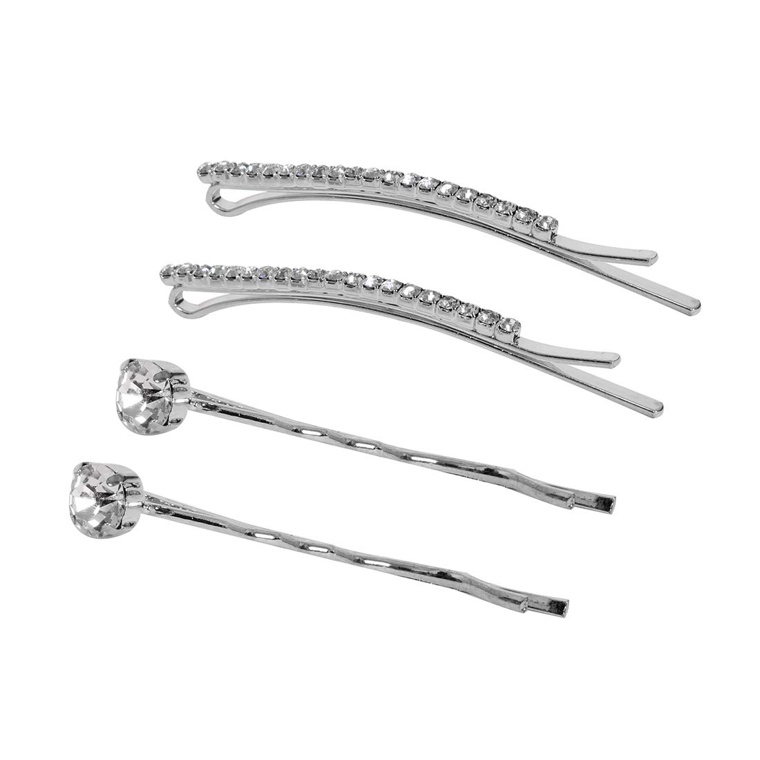 Buy Ayesha Silver Stone Studded Straight Hair Pins With