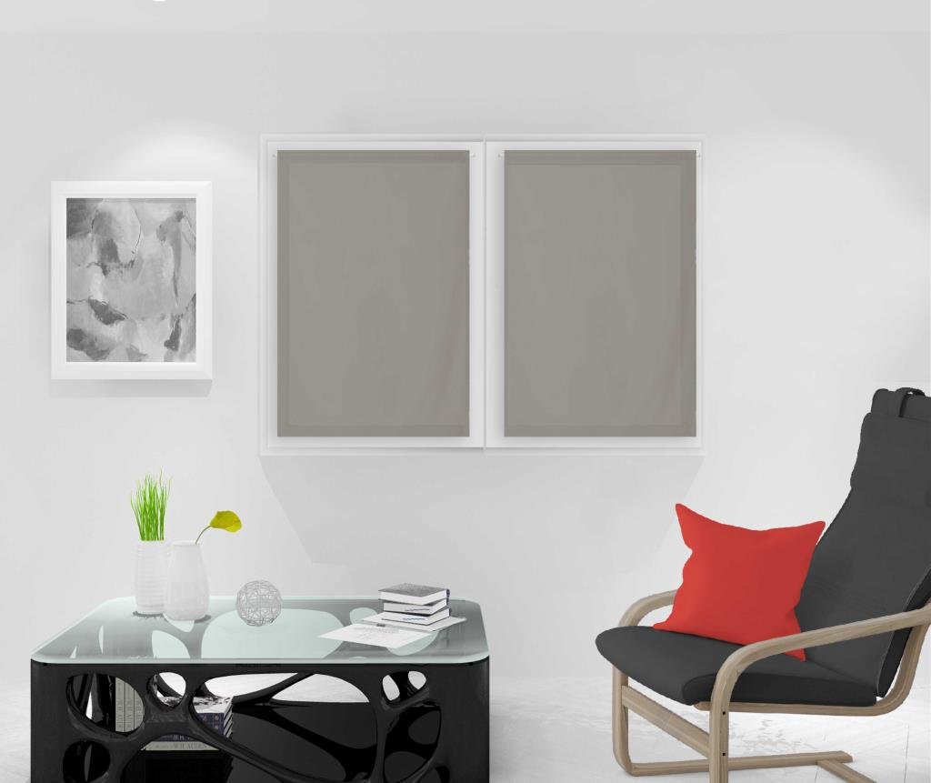 DOLLY pair of brise-bise curtains 70 x 90 cm, taupe