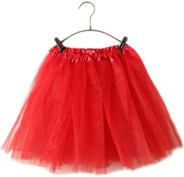 CTHEE Women Adult Elastic Ballet Dress Tulle Tutu Dance Skirt Princess Red
