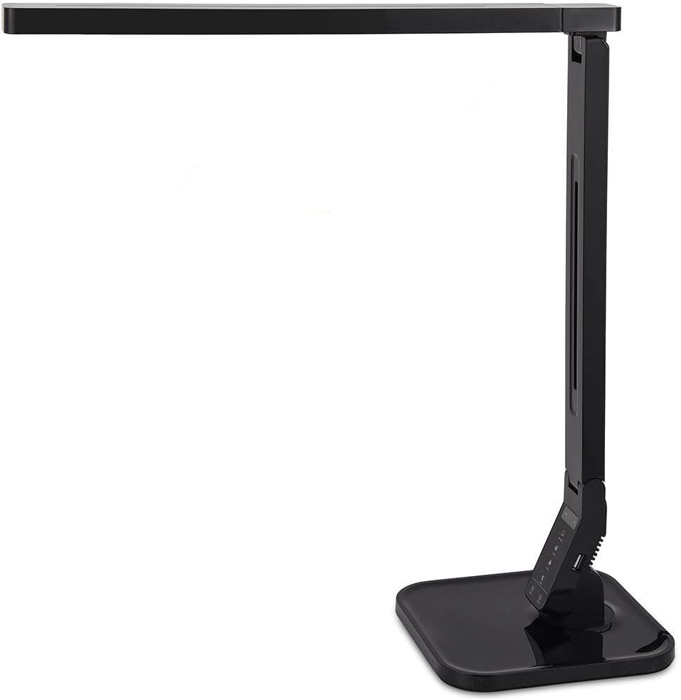 LED Desk Lamp with USB Charging Port, Touch Control, 4 Lighting Modes(Studying, Reading, Relaxing, Sleeping), 5-Level Dimmer,1-Hour Auto Timer, Ultrabright Lamp for Office and Living Room