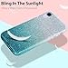 MATEPROX Compatible with iPhone XR case,Bling Sparkle Cute Girls Women Protective Case (Gradient Green)