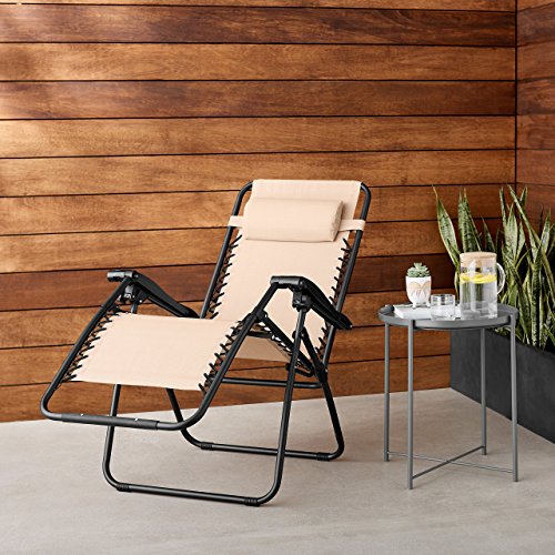 Amazon Basics Outdoor Textilene Adjustable Zero Gravity Folding