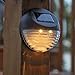 Outdoor LED Solar Wall Lights, Dusk to Dawn, Wireless, Waterproof, Batteries Included, Brown Security Fence Lights by LampLust - Pack of 4