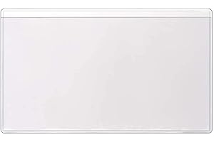 STORE SMART StoreSMART - 3" x 5 1/4" - Non-Adhesive Plastic Vinyl Pocket - Index Card Sized - Open Long Side - 50 Pack - PE106L-C-50