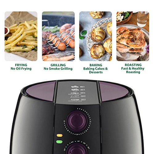 VICOODA Air Fryer 3.7Qt/3.5L 1500W, Programmable Electric Fryer with 8 Cook Presets, Oil-Free Cooking, Non-Stick, With Detachable Basket for Cooking, Fry, Roast, Baking, Grill - Perfect Cook Assistant