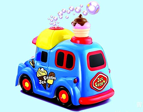 Bubble Blowing Ice Cream Truck Toy for kids toddlers Battery Operated Toy Ice Cream Truck Car w/ Lights & Sound Music-Comes with Bubbles