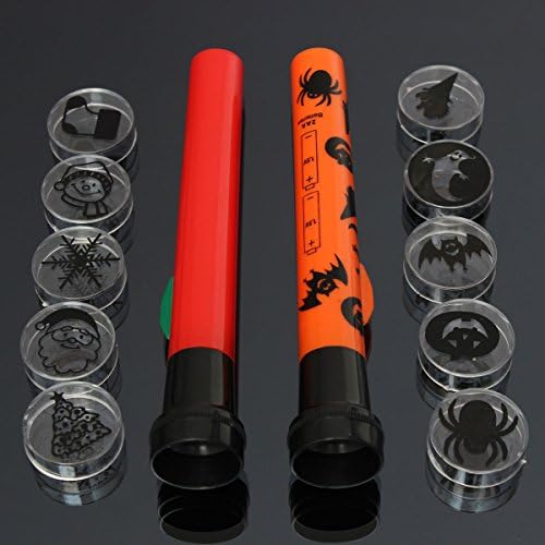 New Halloween Projector Flashlight Trick Torch With 5 Projection Kids Toy
