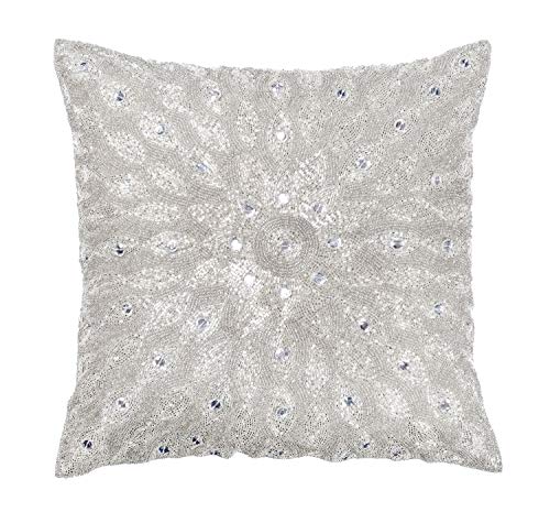 silver beaded pillow