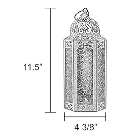 Vela Lanterns White Wedding Moroccan Decorative Candle Lantern Holder for Ramadan, Clear Glass, Medium 51algrrL5cL