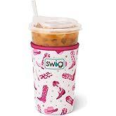 Swig Life Medium Iced Cup Coolie, Standard 22oz Iced Coffee Cup Insulator Sleeve with Handle, Neoprene Insulated Coolie Keeps Drinks Cold (Let's Go Girls)