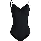 HROYL Women's Classic V-neck Dance Camisole Leotard with Adjustable Straps for Ballet Gymnastics,3S-C11