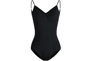 HROYL Women's Classic V-neck Dance Camisole Leotard with Adjustable Straps for Ballet Gymnastics,3S-C11