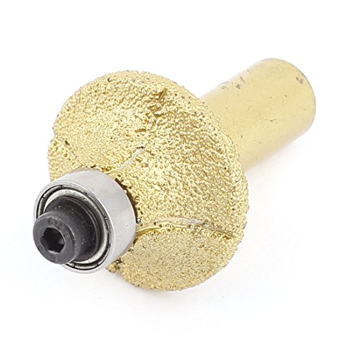 Marble 31mm Dia Bullnose Diamond Profile Wheel Router Bit Gold Tone