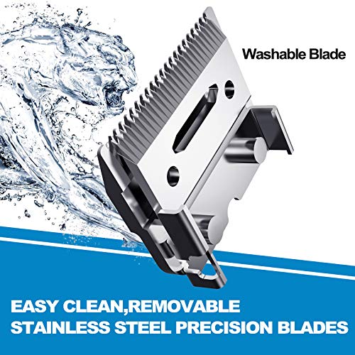 GERFENNY Cordless Hair Clippers for Men Professional, Cordless Hair Trimmers Rechargeable for Hair Cutting with LED Display, USB Qucik Charge Waterproof Mens Hair Clippers Silver