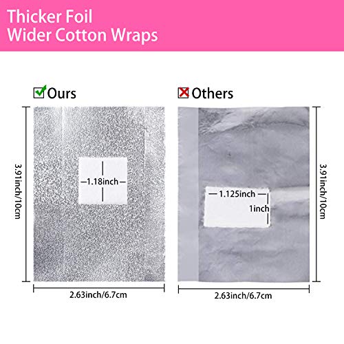 Gel Nail Polish Remover Set - Foil Nail Wraps/Wipes 300 Pcs Soak Off Gel Remover Foils Nail Wraps & 1 Pc Rose Gold Double Head Cuticle Pusher Peeler Scraper