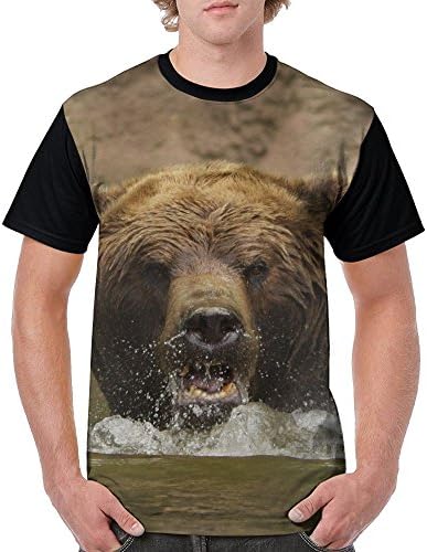 SANDADA Bear Fitness Design Unisex Men's Short-Sleeved Shirt Printed Front Shirt Large