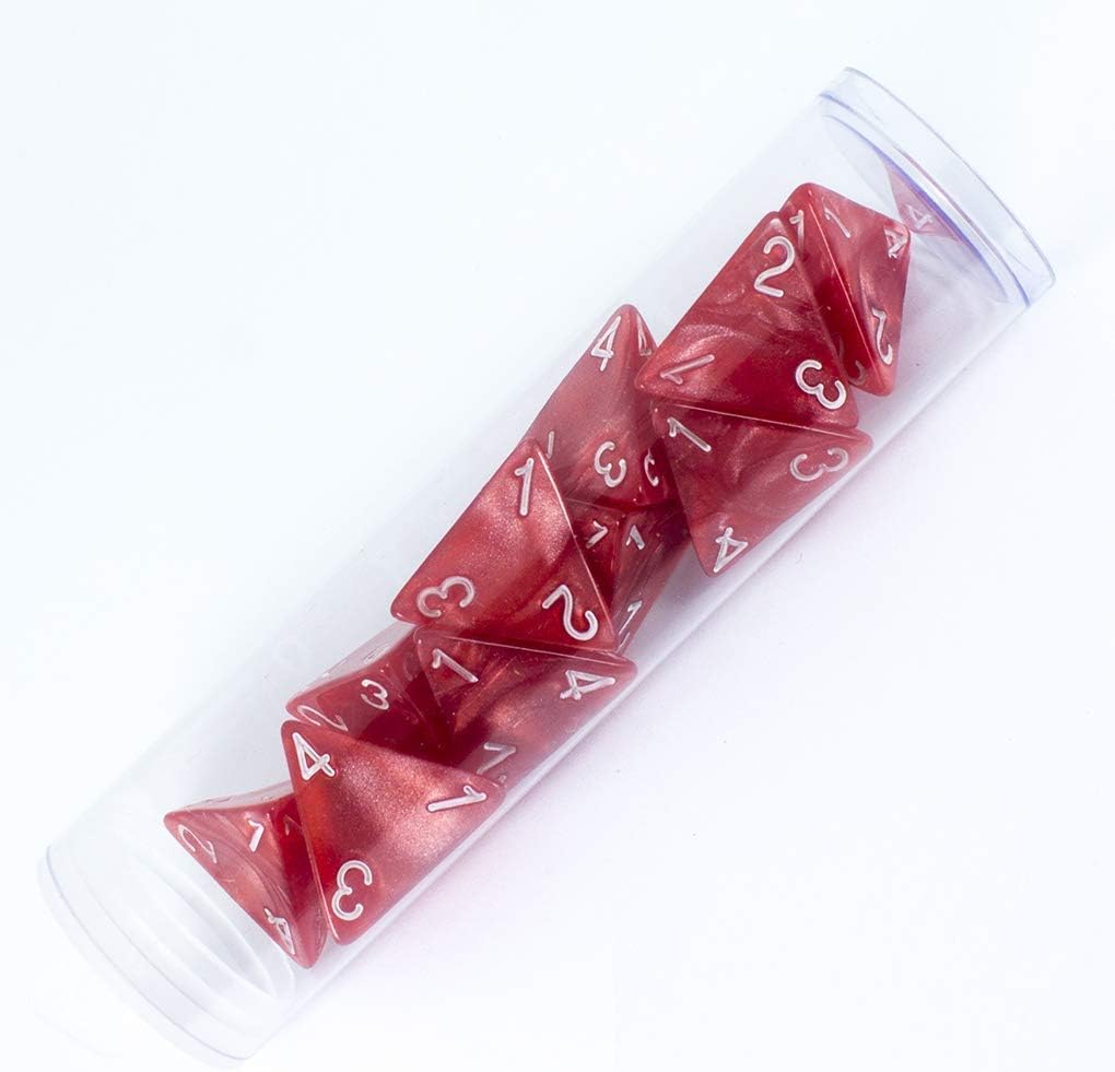 Paladin Roleplaying Red D4 Dice - 10D4 'Healing Potion' Set, Large - Image 4