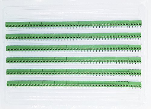 20pcs E-Simpo 2.54mm Pitch (0.1") PCB Screw Terminal Block, 2.54mm board to wire terminal connector, Rated 150V6A CE UL,Copper Material Rohs. (2.54mm 3P)