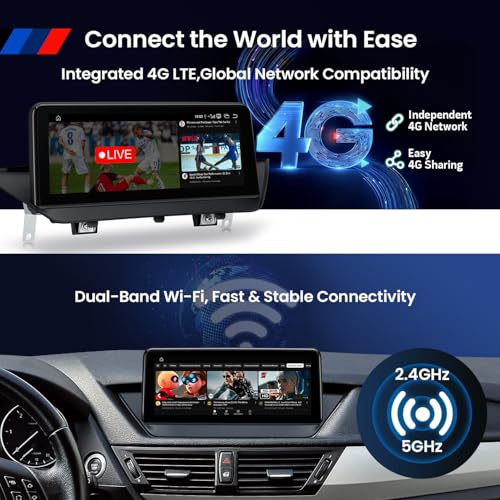 XTRONS Qualcomm Snapdragon 662 Octa Core 8+128GB Multimedia Player, 10.25 Inch IPS Built-in 4G LTE Car Play Android Car WiFi Bluetooth GPS Android Car Radio for X1 E84 2009-2015
