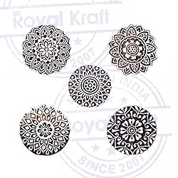 Artistic Motif Round and Mandala Block Print Wood