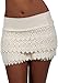 Cotton Natural Women's Lace Crochet Shorts Beach Miniskirts (Xlarge, Beige)