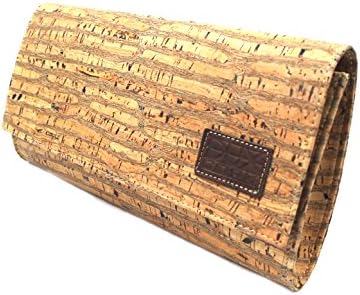 Vegan Clutch Purse Bag for Woman with Cross Body Option bu Dux Design Cork Genuine Premuim Cork Fabric