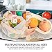 Reusable Produce Bags (Set Of 9) + Bonus Stainless Steel Straws - Premium Organic Cotton Mesh Grocery Bag with Drawstring - Eco Friendly and Washable, Net Zero Reuseable and for Vegetable or Veggie