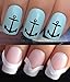 NAIL DECALS WATER TRANSFERS STICKERS TATTOO ART SET #298 & 172. **plus x48 nail tip guides!!** x24 BLACK SHIP BOAT NAUTICAL SAILORS ANCHOR TATTOO WRAPS & x48 FRENCH MANICURE TIP GUIDES! CAN BE USED WITH NATURAL GEL ACRYLIC STICK ON NAILS! OR WITH GLITTER DUST CAVIAR BEADS ALLOYS DECORATIONS CONFETTI FIMO SHAPES TAPE PENS RHINESTONES!