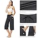 BALEAF Women's Capri Pants Casual Summer Cotton Yoga Wide Leg Lounge Athletic Jersey Walking Loose Workout Capris Pocketed Charcoal Size L