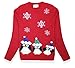Women's Christmas Cute Reindeer Snowflakes Knitted Sweater Girl Pullover (Large, Penguins)