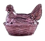 Miles Kimball Amethyst Glass Hen Candy Dish