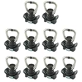 Single Stud L-Track Fitting w/ D Ring - Black - 10 Pack