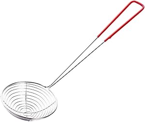 Hemoton 6Pcs Skimmer Slotted Spoon Boba Pearl Scoop Strainers Colander Stainless Steel Slotted Spoon Kitchen Strainer Ladle for Kitchen Frying Food Pasta Spaghetti Noodle