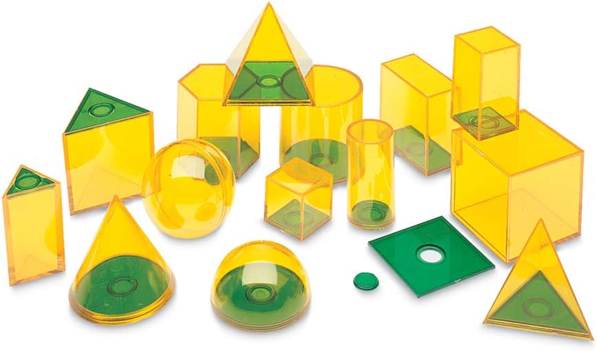 Learning Resources Relational GeoSolids 3D Maths Classroom Resource for Learning Shapes & Volume Ages 8+, Transparent, 5cm