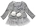Baby Girls Long Sleeve Knit Bow Tutu Princess Party Dress Clothes (0-6 Months, Grey)