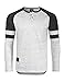 ZIMEGO Men's Long Sleeve Athletic Contrast Stripes Arm Raglan Henley