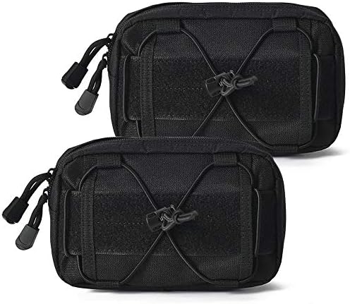 2 Pack MOLLE Pouches - Tactical Compact Bag Water-Resistant Utility Gadget Gear Waist Bags EDC Pouches