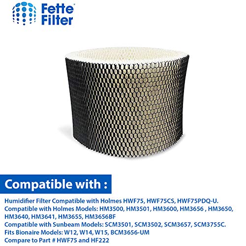 HWF75 Humidifier Wick Filter Replacement (2 Pack) - Compatible With Holmes, Sunbeam, Bionaire Cool Mist Models