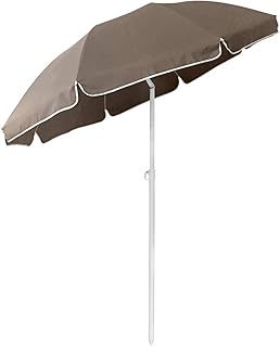 HENGMEI 200cm Sonnenschirm Marktschirm Strandschirm Gartenschirm Ampelschirm Balkonschirm Kurbelschirm Neigbar Terrassenschirm, Taupe …