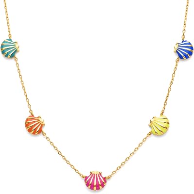 Collier Coquillages Enamel Plaqué Or Bijoux pour femmes