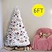 Goplus 6ft White Christmas Tree with Solid Metal Legs Perfect for Holiday Indoor and Outdoor Decoration