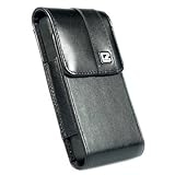 CASE123® MPS Mk II TL Premium Genuine Leather Large Oversized Vertical Swivel Belt Clip Holster for Apple iPhone 5/5s/5c - For use with Otterbox Commuter, Urban Armor Gear, Case-mate Naked Tough Case, and more